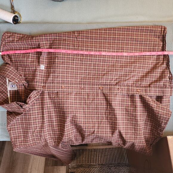 Cinch Men's Large Brown Plaid Rodeo Cowboy Button-Down Shirt 100% Cotton Stylish - Picture 7 of 8